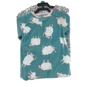 Carter's | Girl's 2 Piece Footie Pyjama Set | Grey & Green | Size 18M